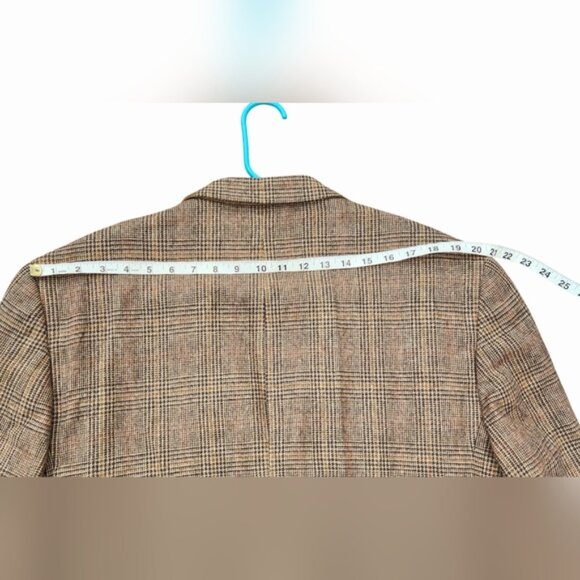 Tasso Elba Men’s Sport Coat Blazer Suit Jacket 100% Camel Hair Brown‎ Plaid 46L - Picture 11 of 11